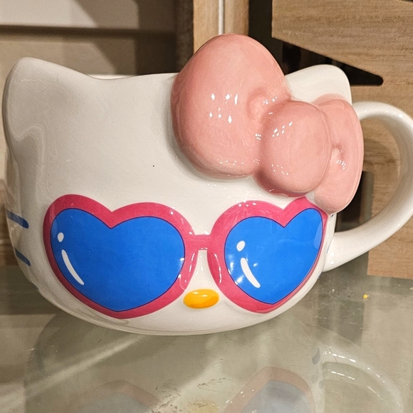 Hello Kitty Other - Hello Kitty Pink Bow, Heart Shape Sunglasses Mug